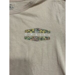 O'neill T-Shirt Girls Size Large Peach Crop Top Short Sleeve‎ Crew Neck Beach